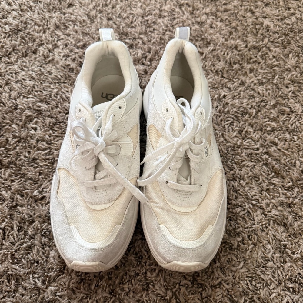 UGG Cream Lace-Up Casual Sneakers